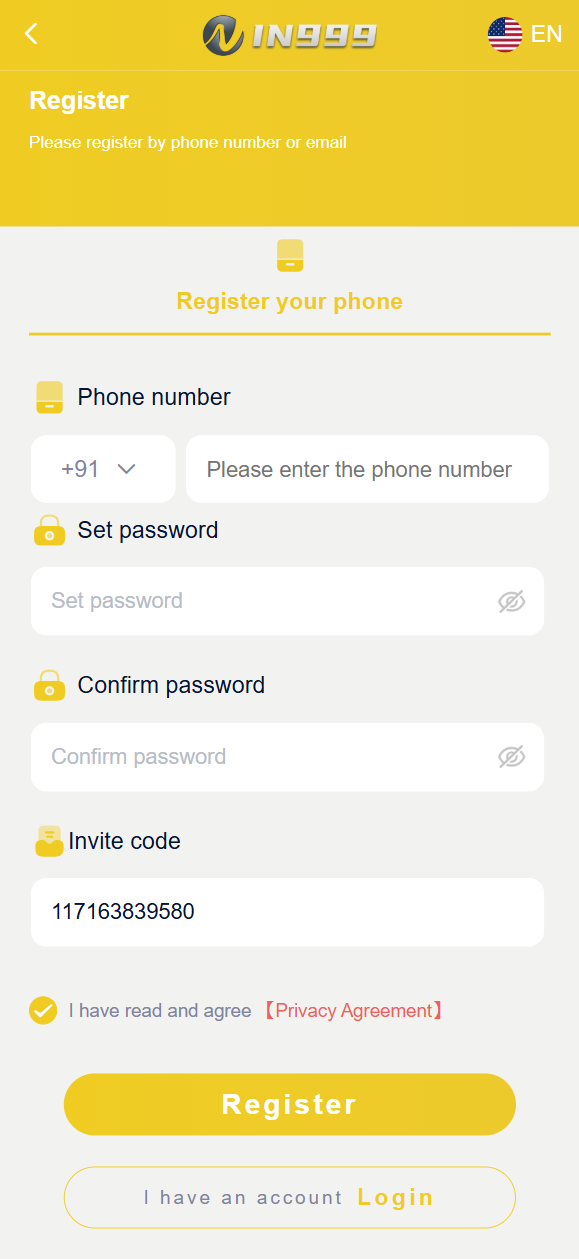 In999 Registration Guide